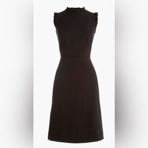 Jcrew Ruffleneck Sheath Dress in Black. Size 6